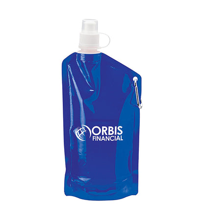 24oz Collapsible PE Water Bottle with Carabiner - KW2306N