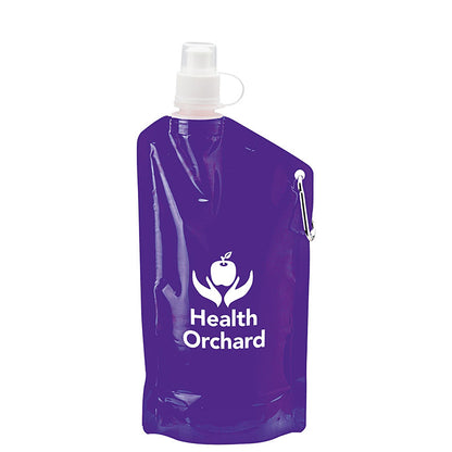 24oz Collapsible PE Water Bottle with Carabiner - KW2306P