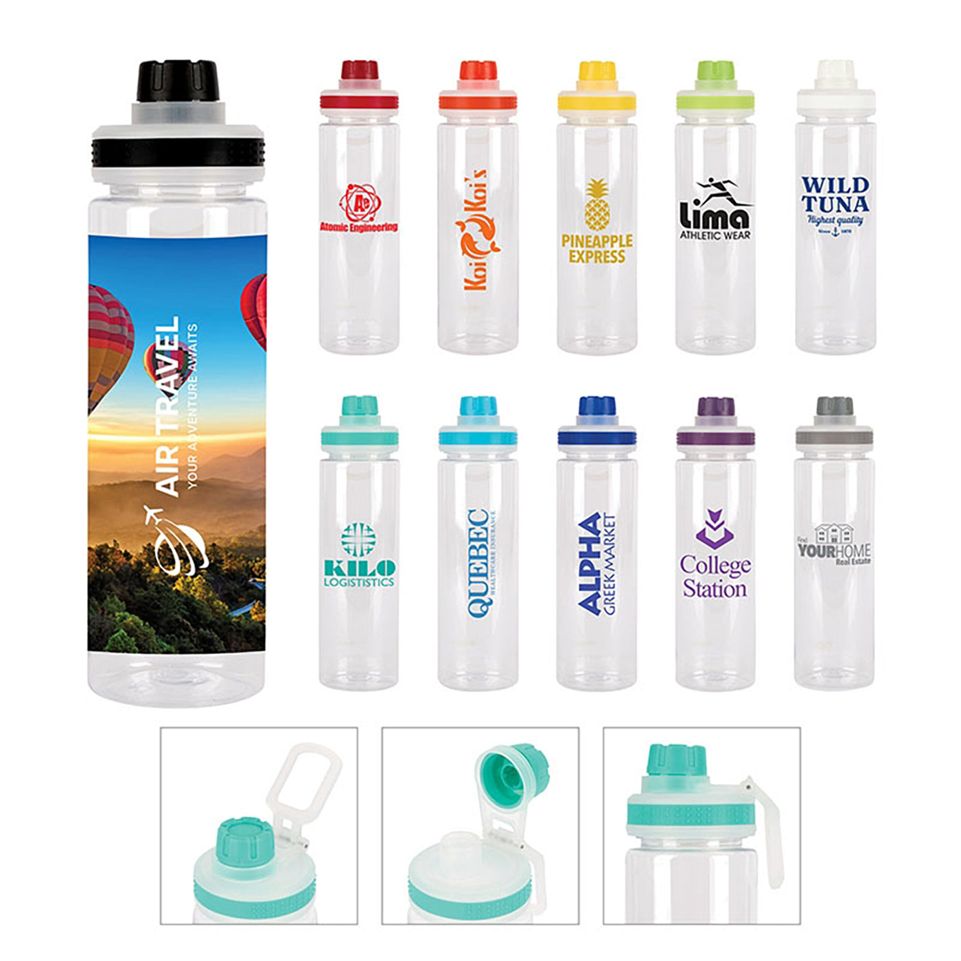 24oz Recycled RPET Bottle with Silicone Grip