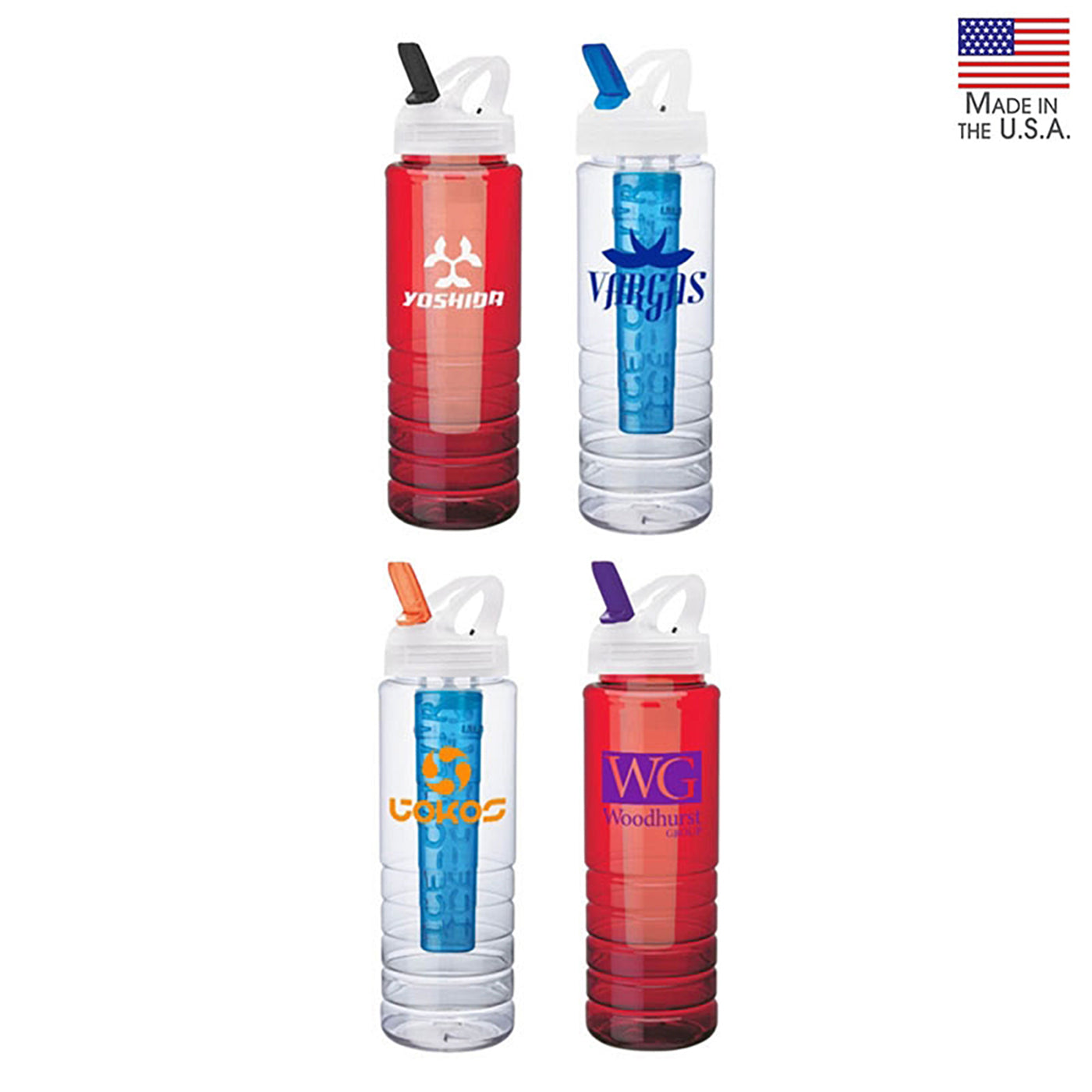26oz PET Bottle with Freezable Ice Stick