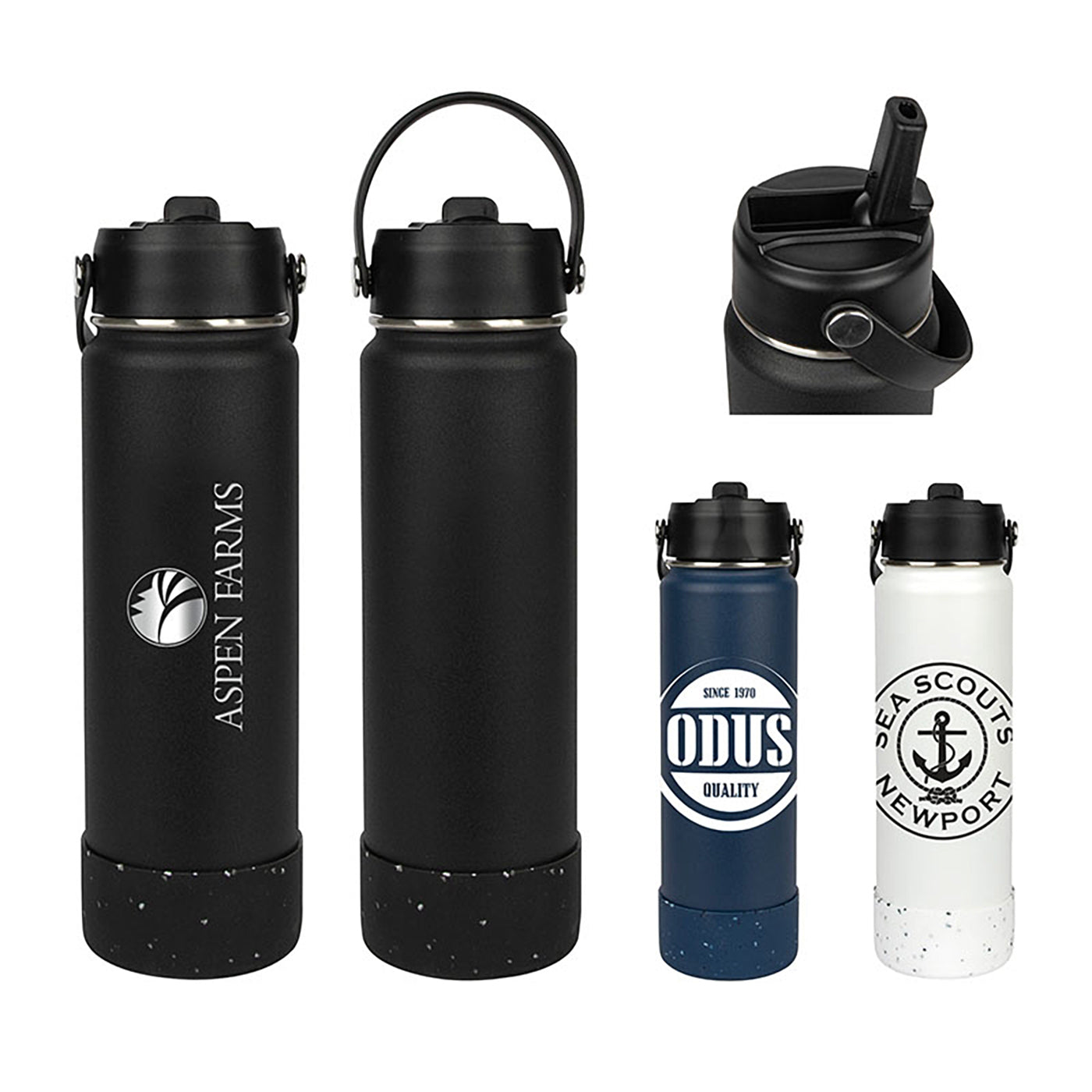 27oz Double Wall Stainless Steel Water Bottle with Flip Straw