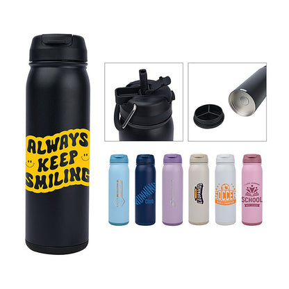 24oz Double Wall Steel Bottle with Dual Lid