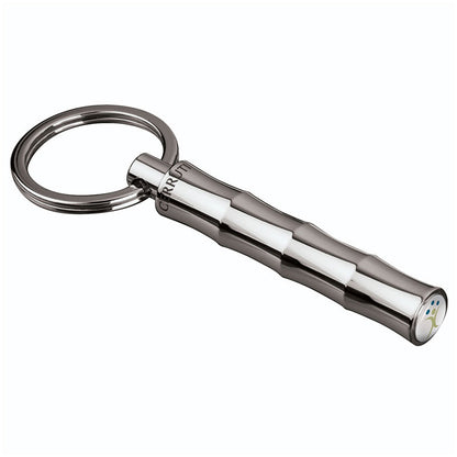 Chrome Bamboo Design Brass Keyring