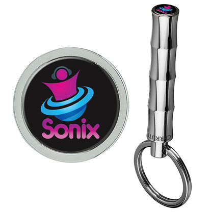 Chrome Bamboo Design Brass Keyring - LH2031
