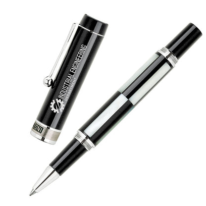 Brass Rollerball with Onyx Checkerboard Inlay - LS1150B