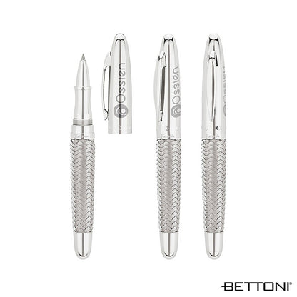 Brass Woven Steel Barrel Rollerball Pen