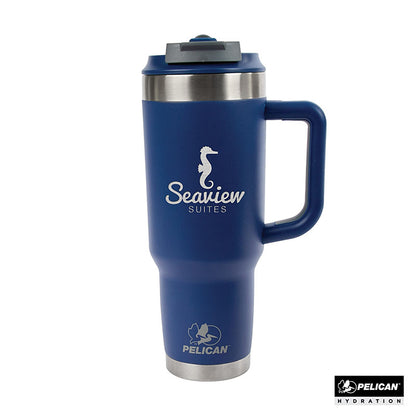 40 oz. Dual Lid, Recycled Double Wall Stainless Steel Travel Tumbler - PL1013V