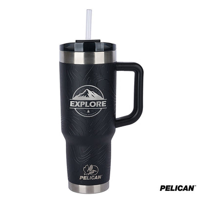 40 oz. Topographical Recycled Double Wall Stainless Steel Travel Tumbler - PL1014B