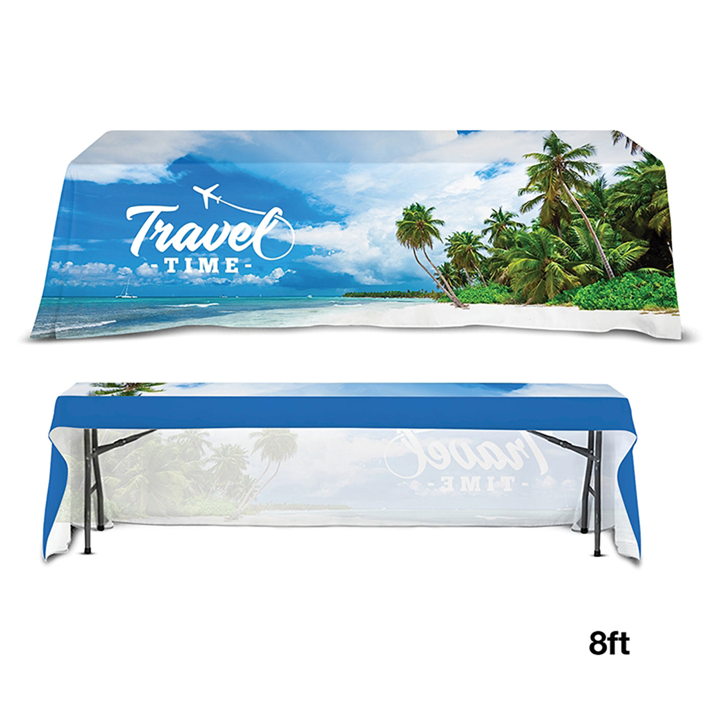 8' Open Back 300D Polyester Table Throw