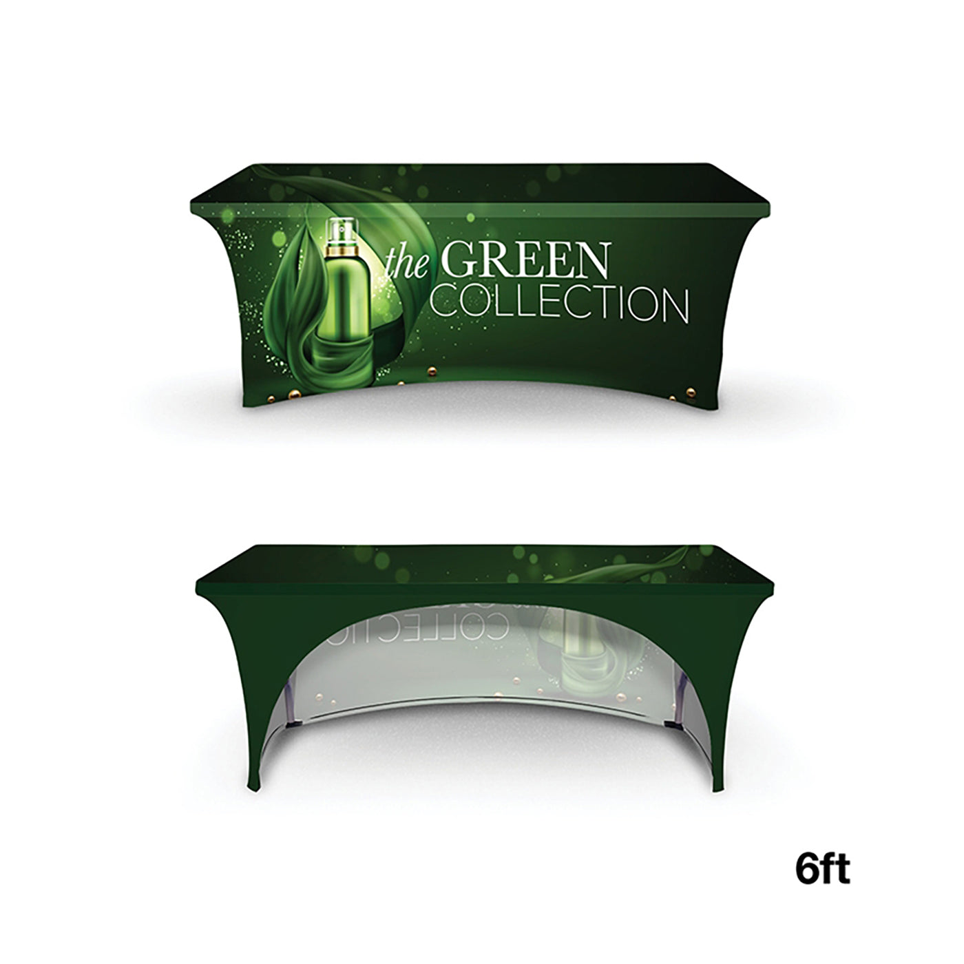 6' RPET Stretch Open-Back Table Cover