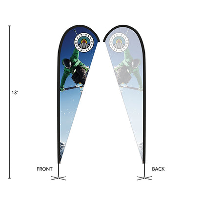 13' Single-Sided Polyester Knit Teardrop Flag