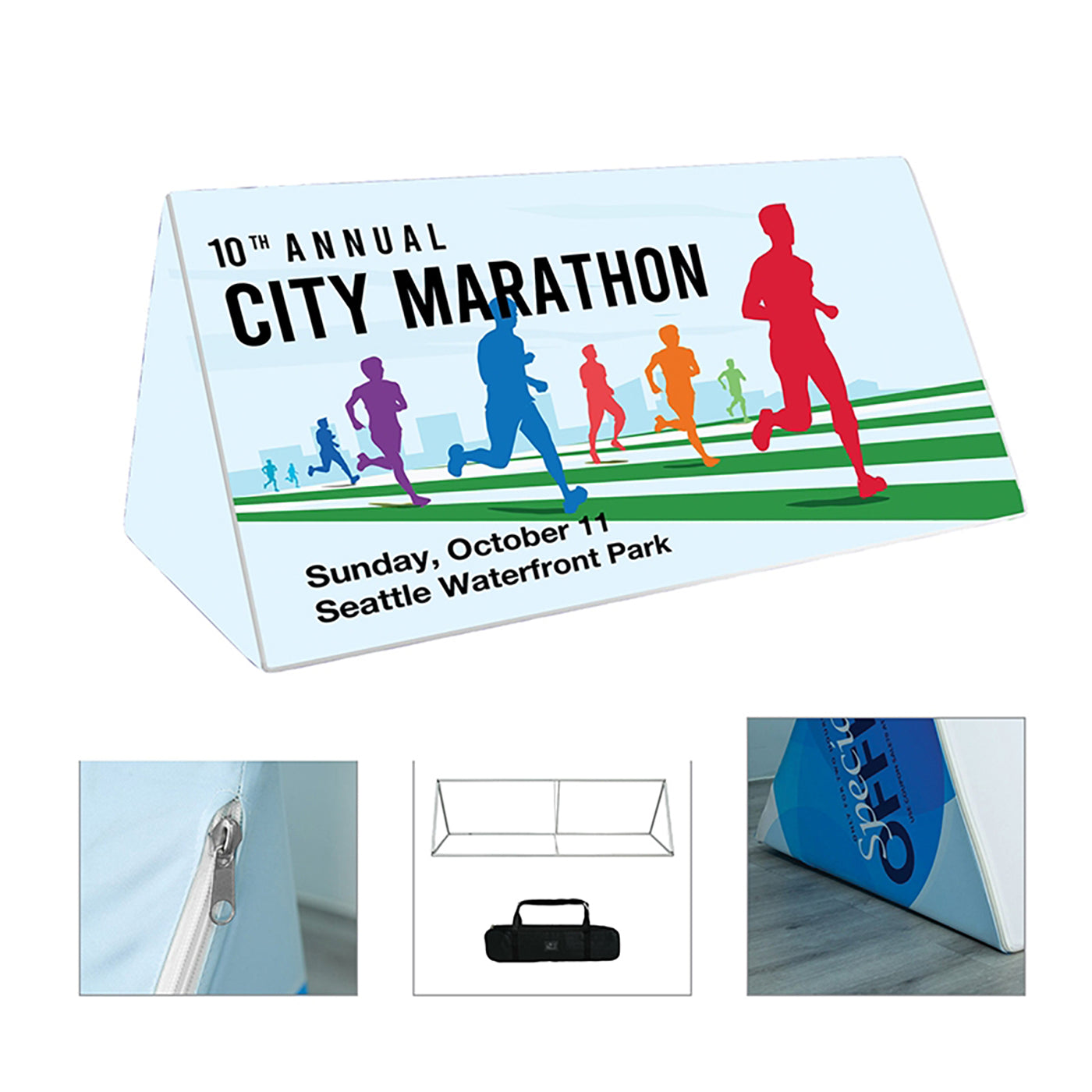 Triangular Fabric Floor Sign 78" x 39" - TS6010