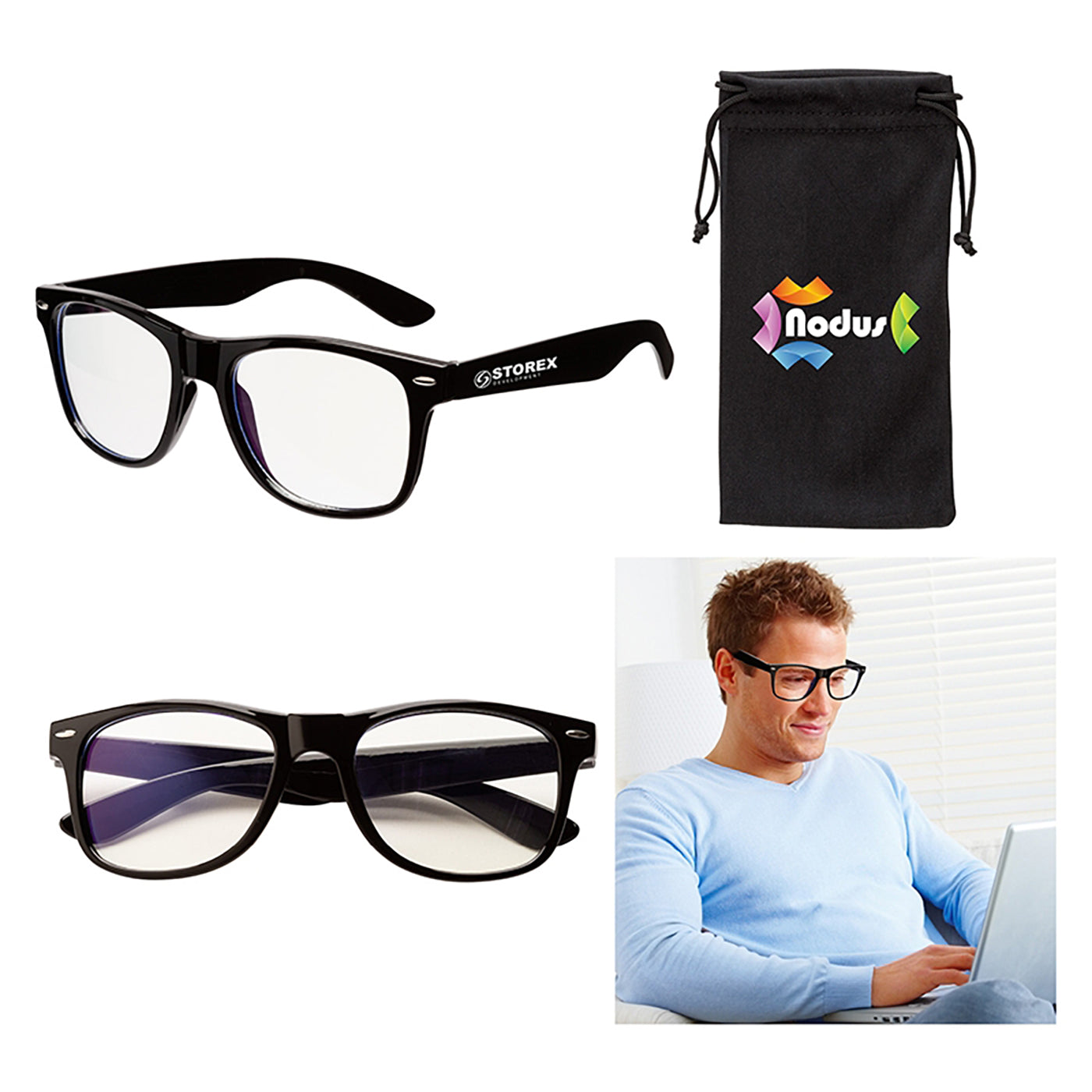 Blue Light Glasses with Storage Pouch