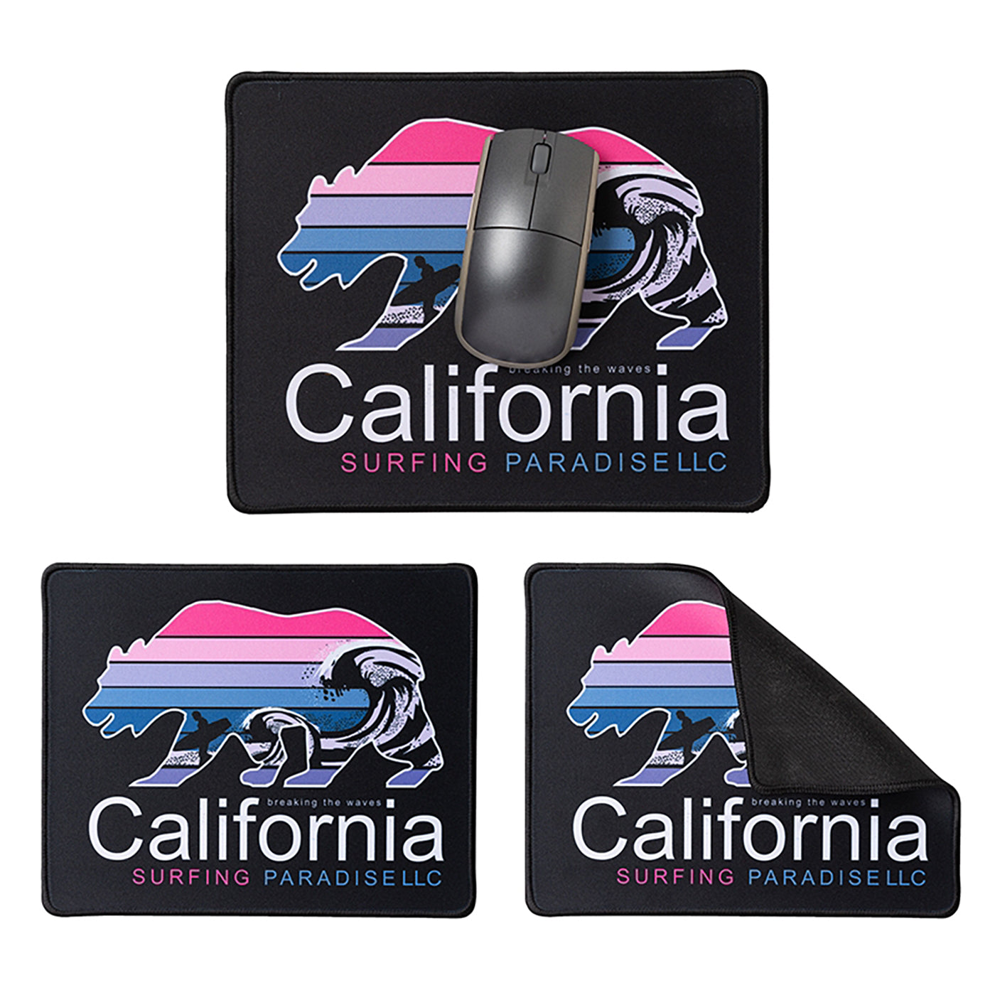 Small Polyester Mouse Pad with Stitched Edges