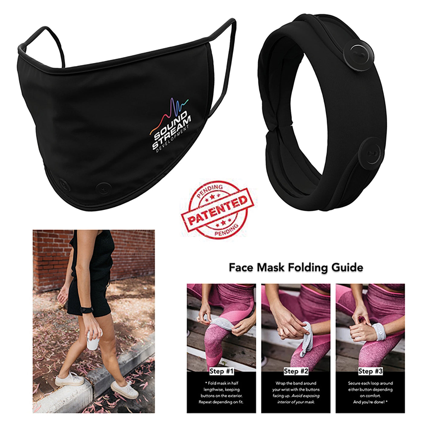 Wrist-Wrap Cotton Blend Face Mask