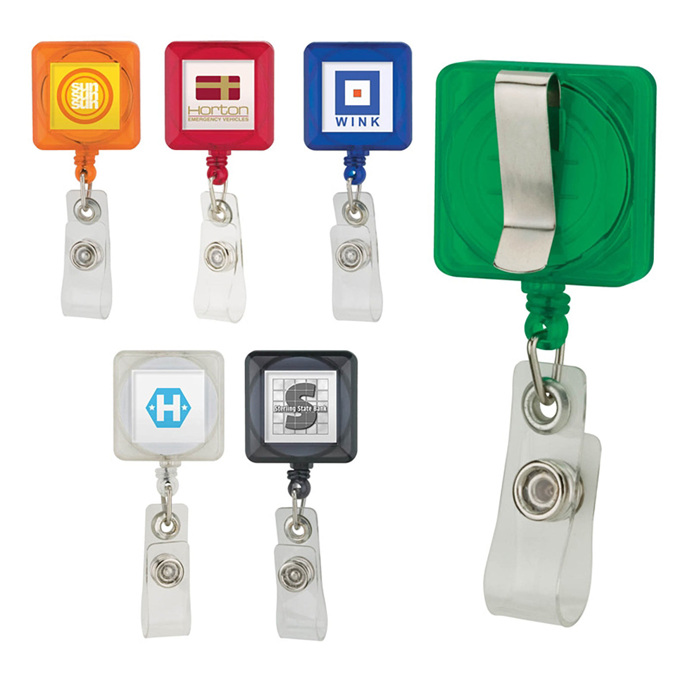 Square Retractable Badge Holder