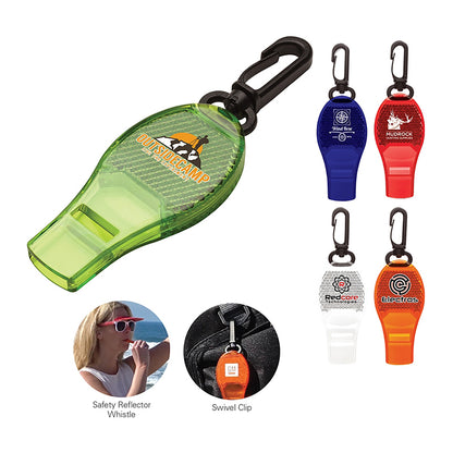 Translucent Safety Whistle with Reflector Strip