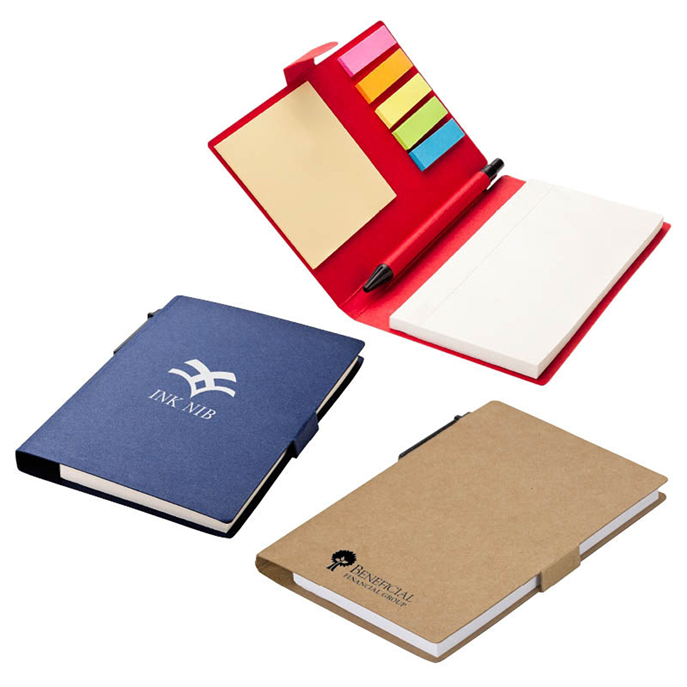 Spiral Notebook with Pen and Sticky Notes