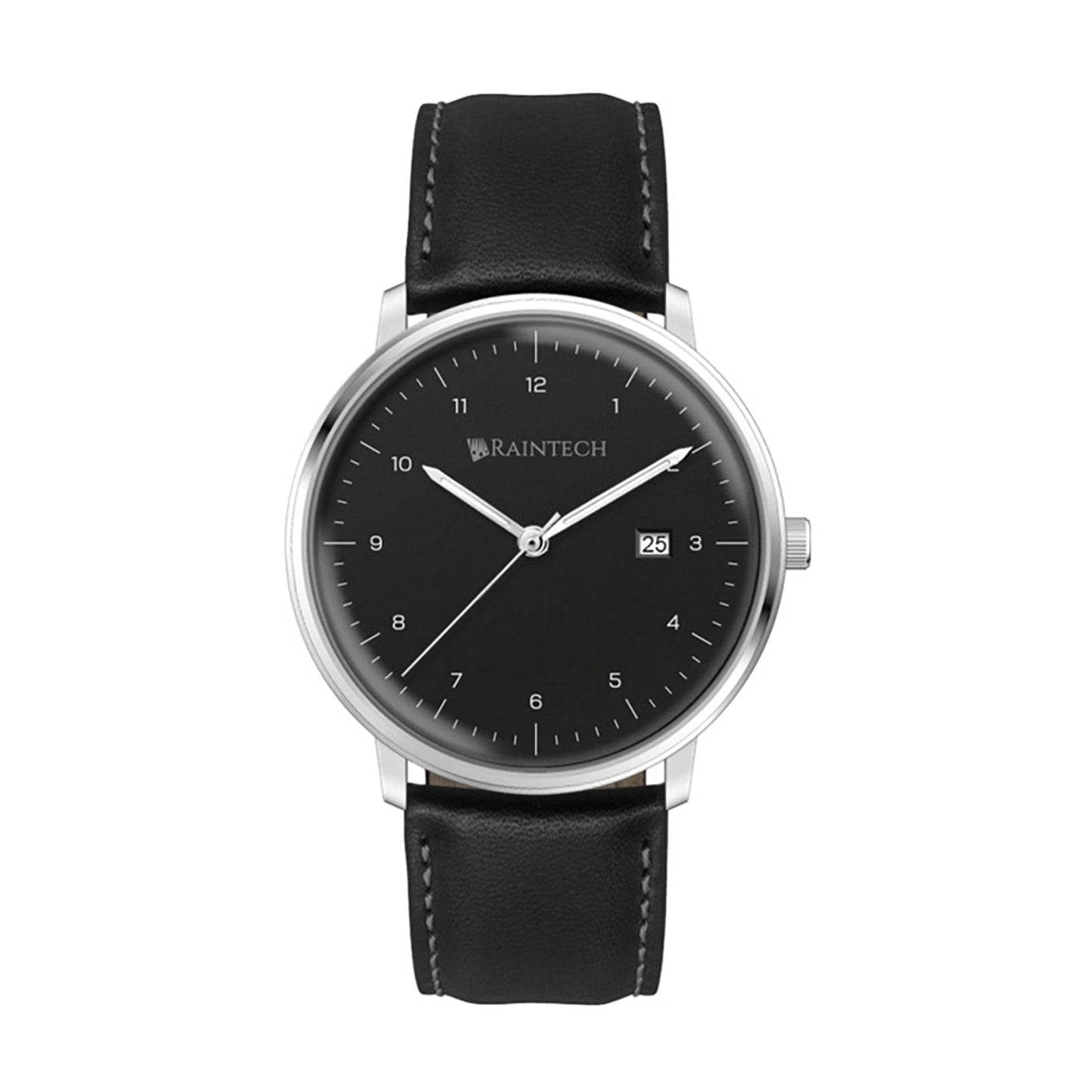 39mm Stainless Steel Date Watch Black Strap - WC1562