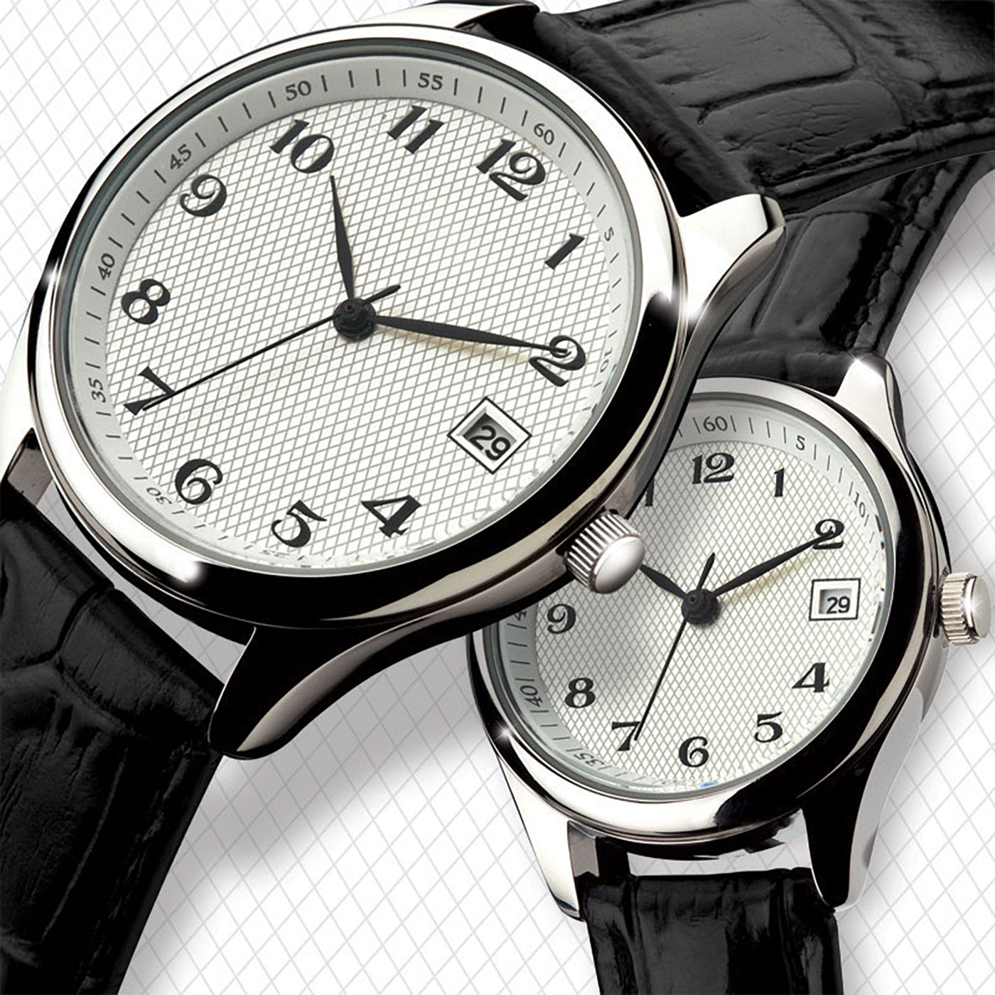 36mm Silver Alloy Watch with Date