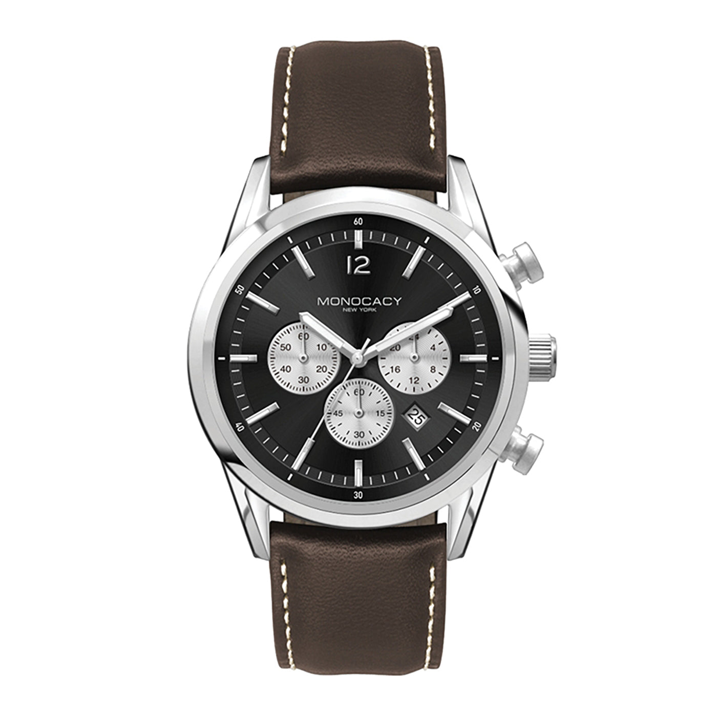 42mm Steel Chronograph Black Dial Watch - WC3054