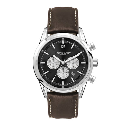 42mm Steel Chronograph Black Dial Watch - WC3054