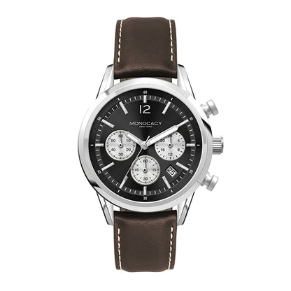 34mm Steel Chronograph Black Dial Watch - WC3055
