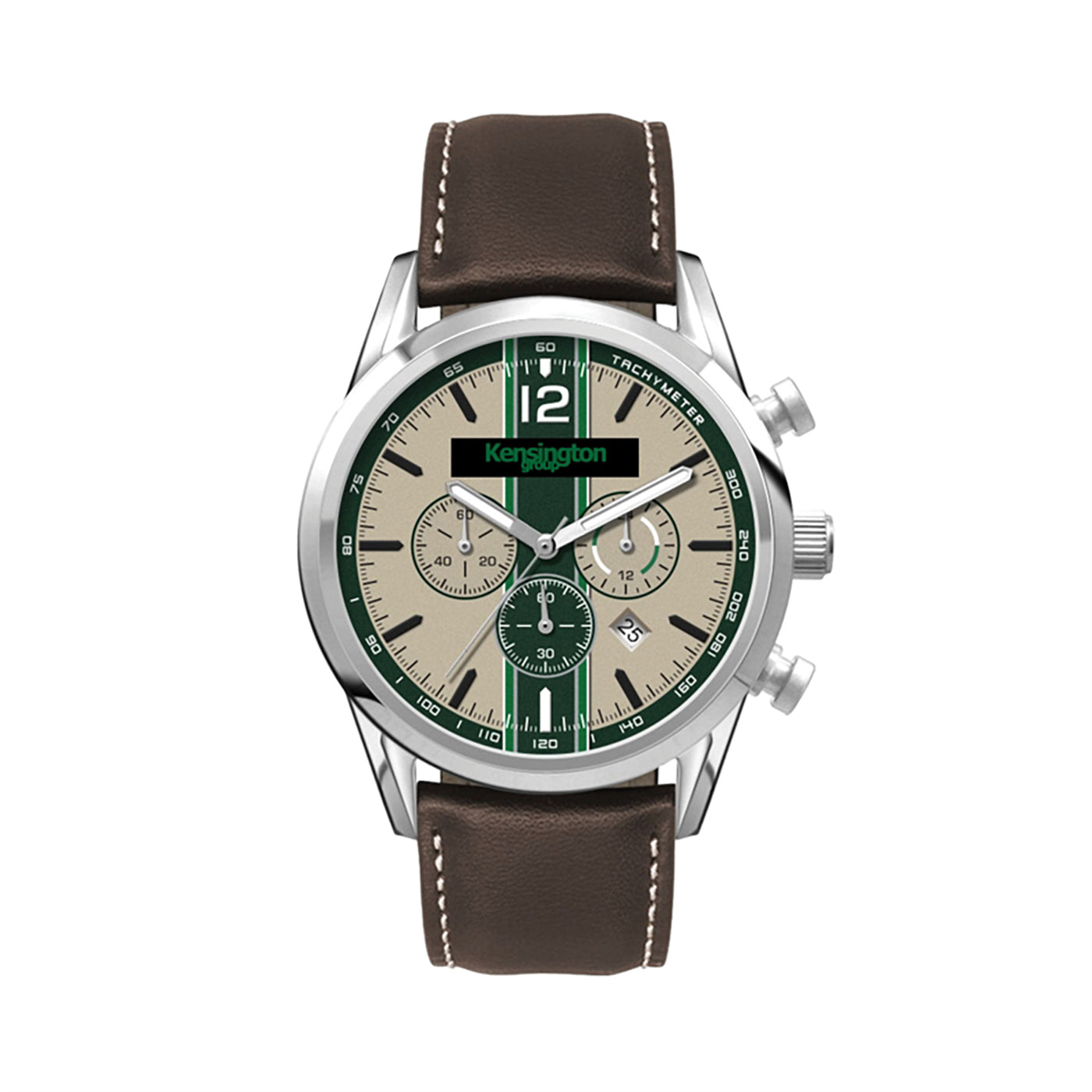 42mm Chronograph Watch Brown Leather