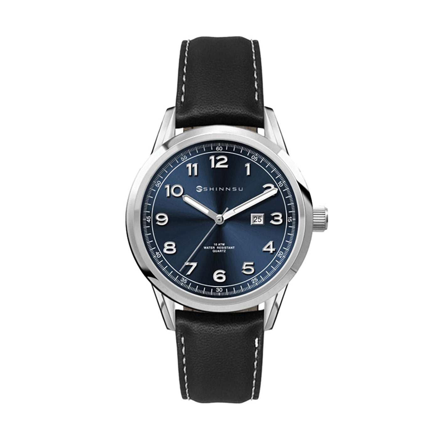 34mm Stainless Steel Watch Black Leather - WC3165