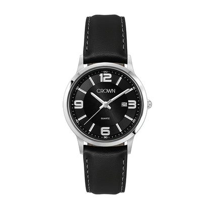 22mm Steel Watch Black Dial