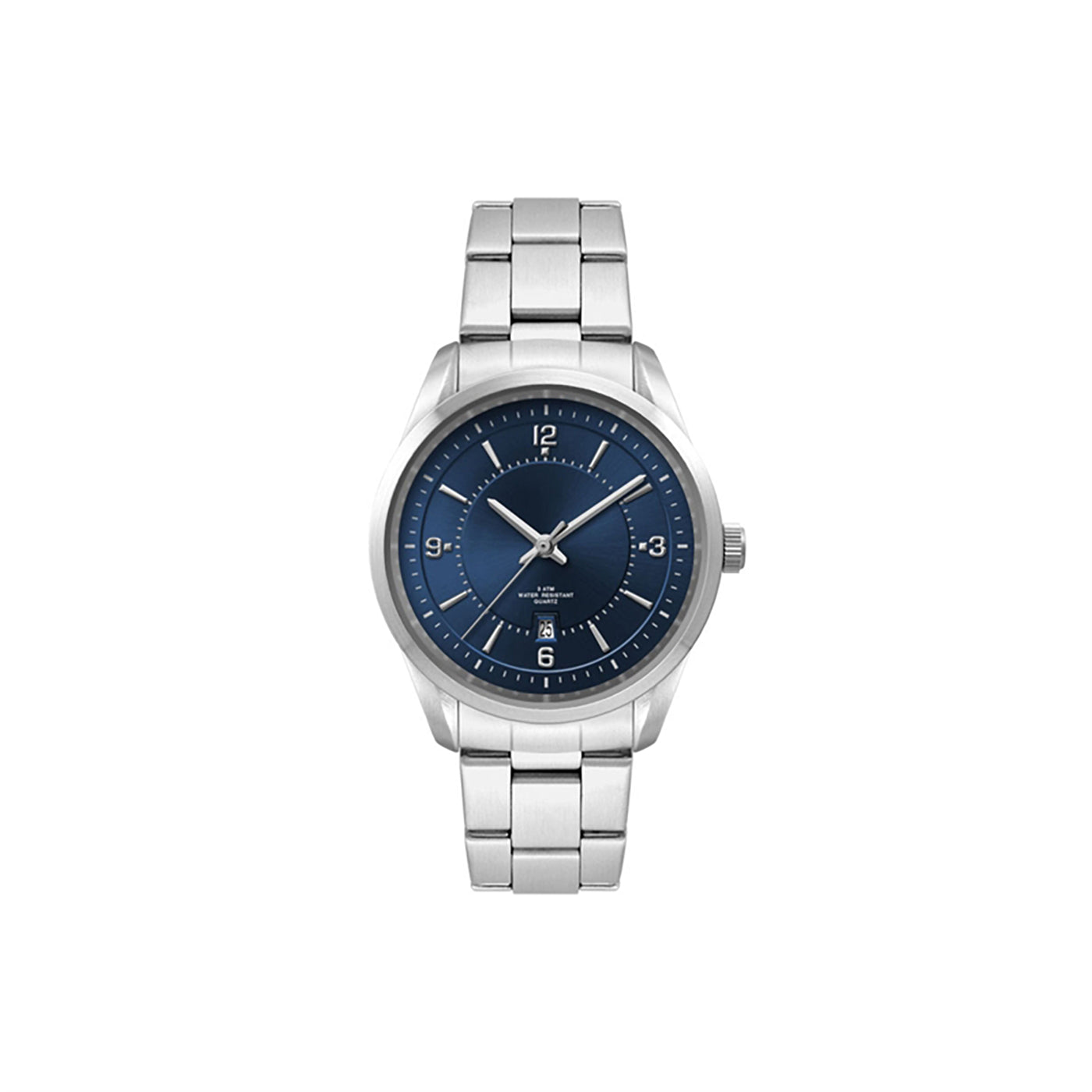 33mm Stainless Steel Watch with Blue Sunray Dial