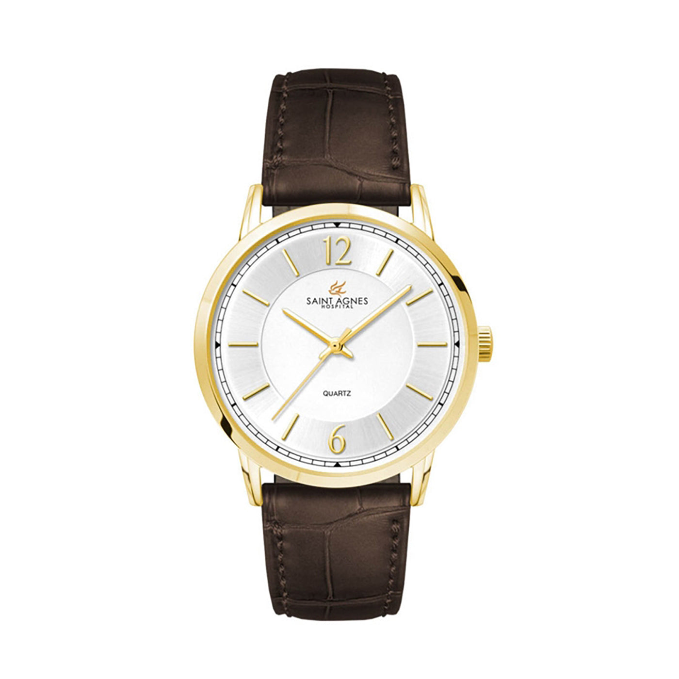 Gold Metal Case Crocodile Pattern Watch