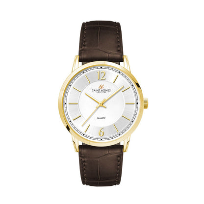 Gold Metal Case Crocodile Pattern Watch - WC5166