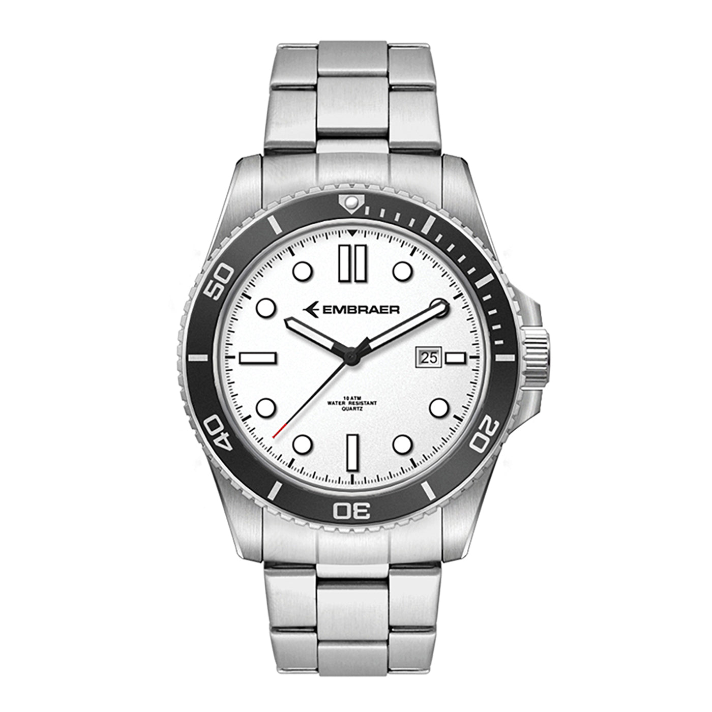 Silver Steel Bracelet Watch White Dial - WC5258