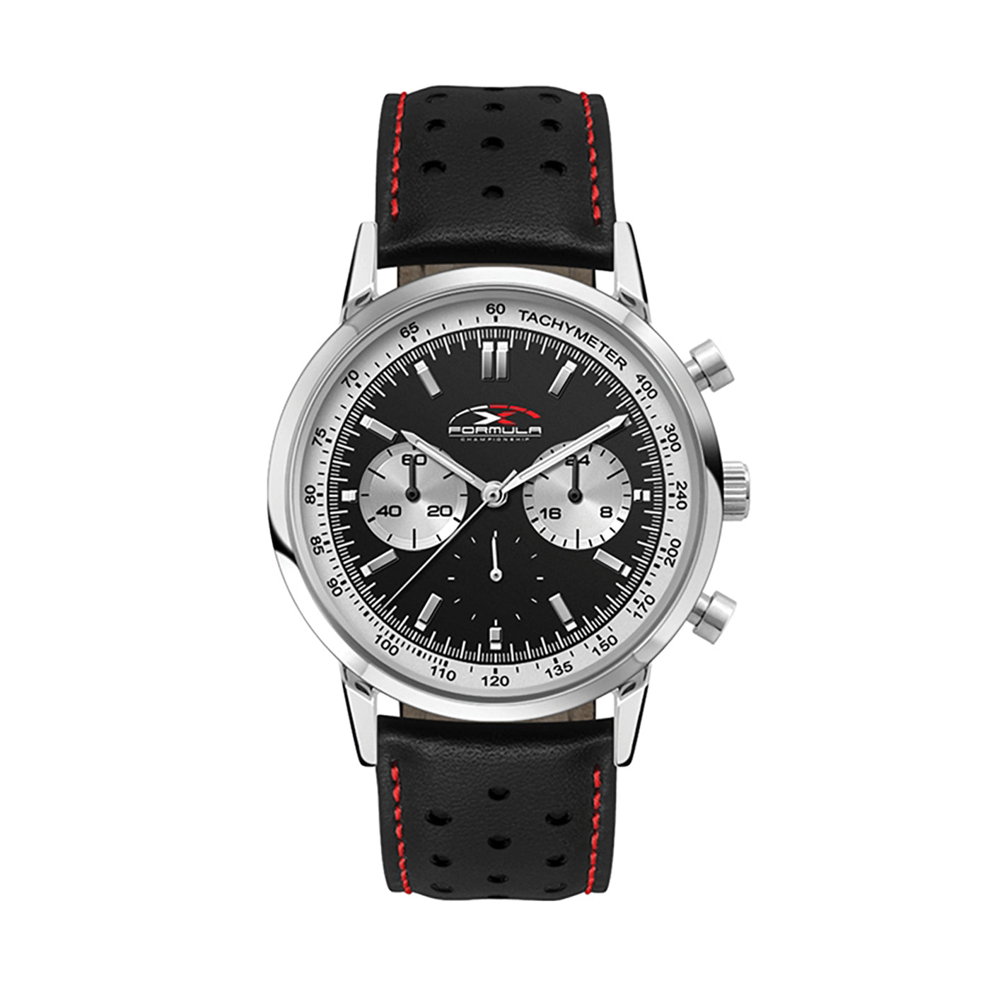 42mm Stainless Steel Black Dial Chronograph