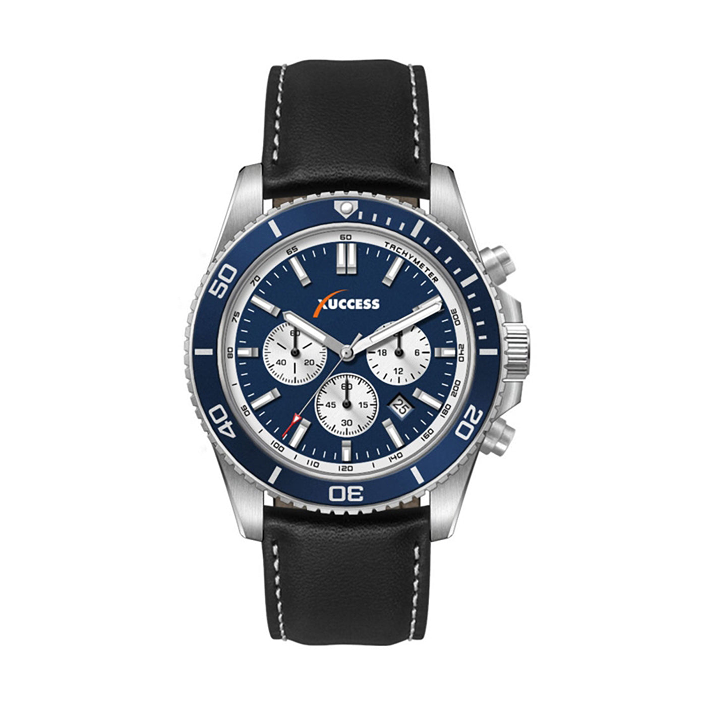 42.5mm Stainless Steel Chronograph Watch with Blue Bezel - WC5843