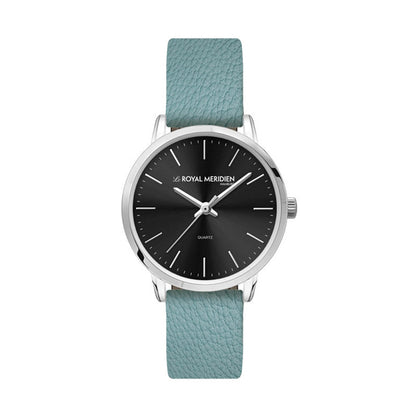30.5mm Silver Metal Watch - Light Blue Strap