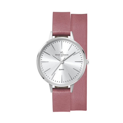 34mm Silver Case Watch Pink Leather - WC6033