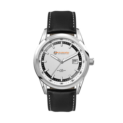 42mm Stainless Steel Watch Black Leather - WC6237