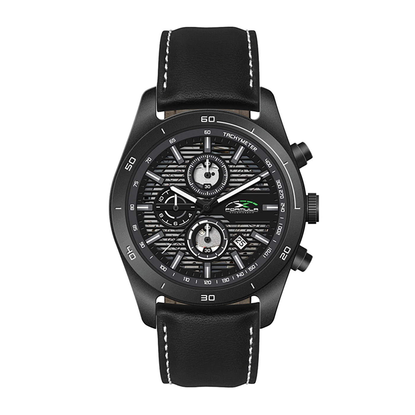 42mm Black Steel Chronograph