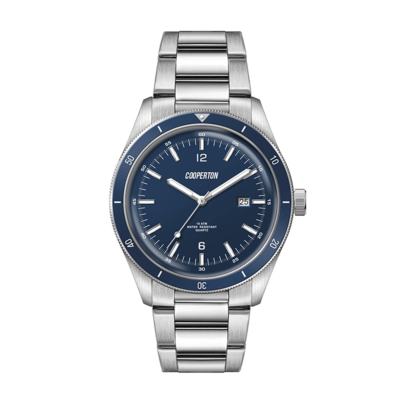 41mm Steel Watch with Blue Dial
