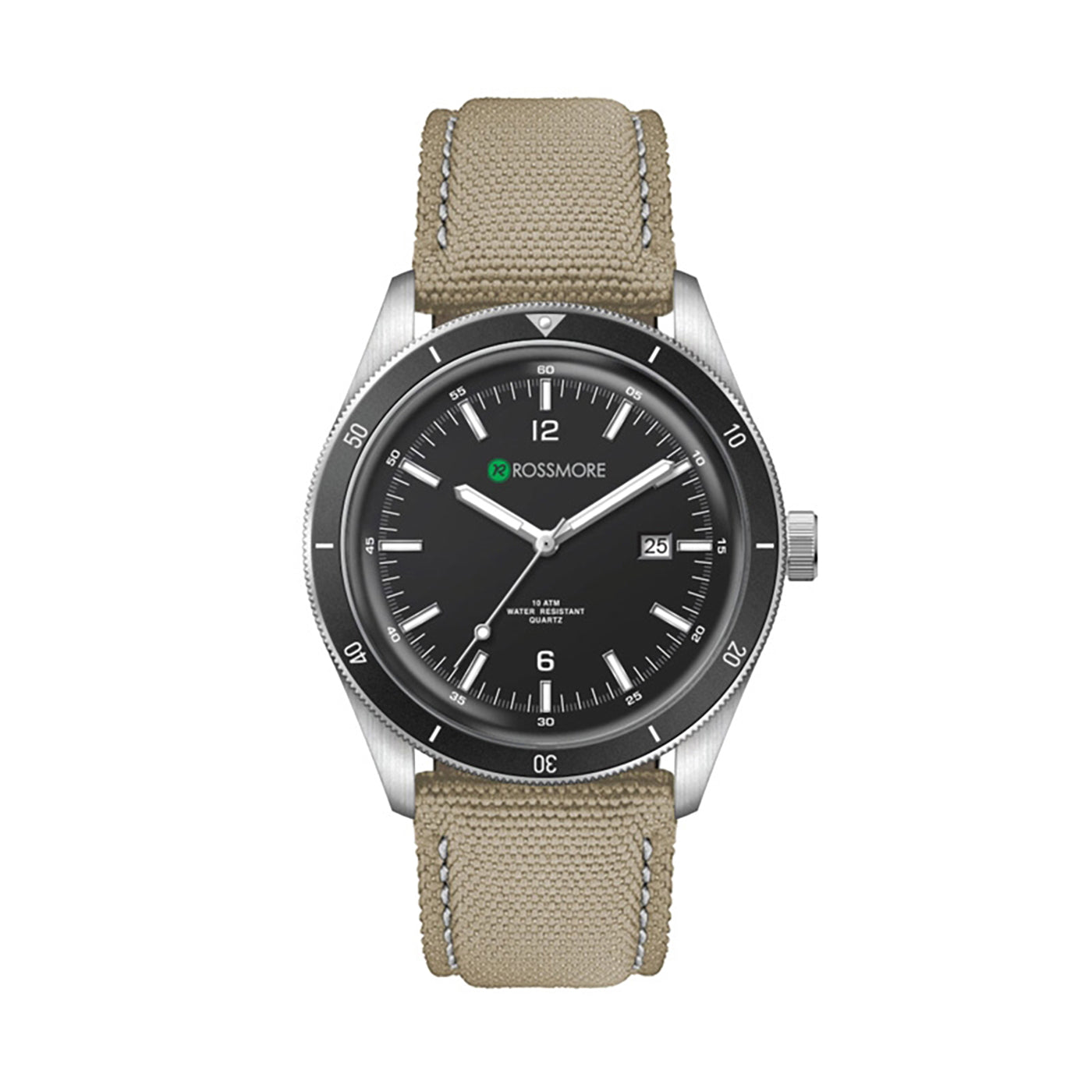 41mm Stainless Steel Watch Recycled Canvas Strap