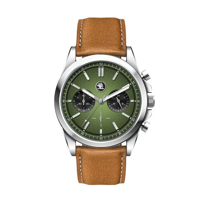 41mm Japanese Chronograph Watch - Silver Case