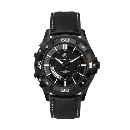 44mm Black Metal Date Watch