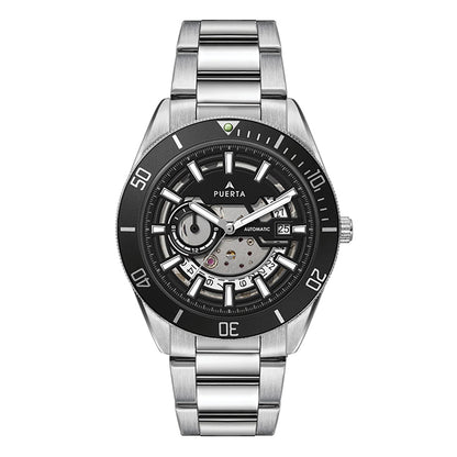 42mm Automatic Steel Watch Open Heart Dial
