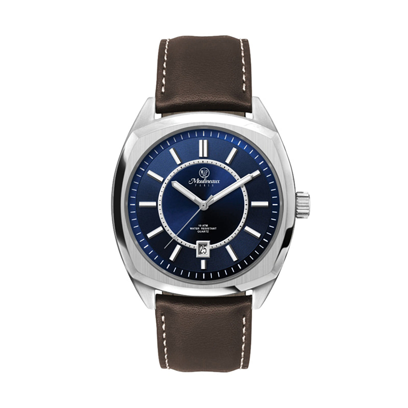 42mm Stainless Steel Watch Brown Leather - WC8375