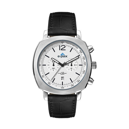 45.5mm Steel Chronograph Watch Domed Crystal