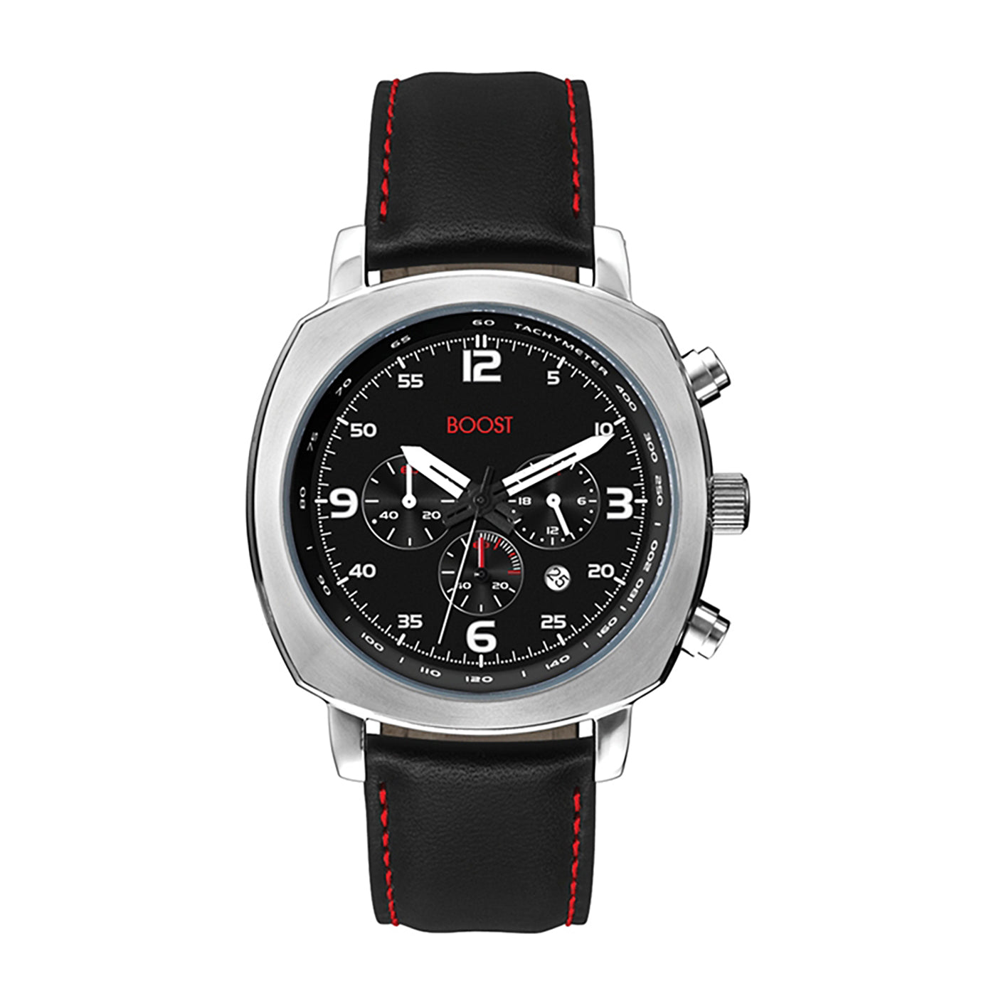 45.5mm Steel Chronograph Black Dial Watch