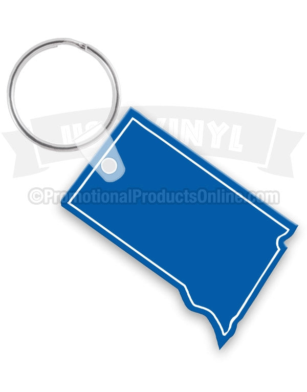 South Dakota State Shaped Vinyl Keychains