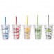 16 Ounce Double Wall Tumbler with Curly Straw